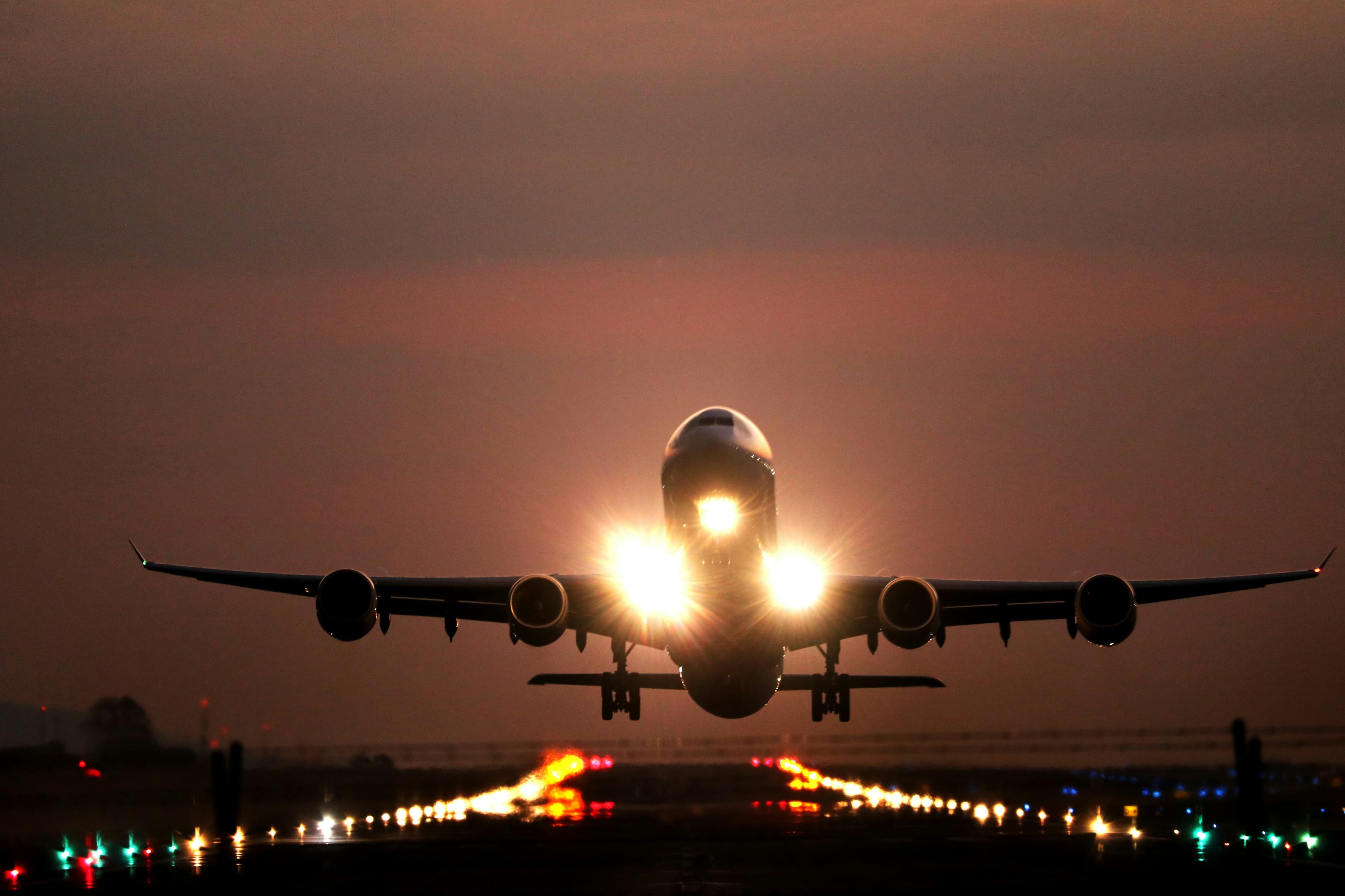 Cargo airplane on runway